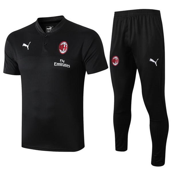 Polo AC Milan Conjunto Completo 2019/20 Negro